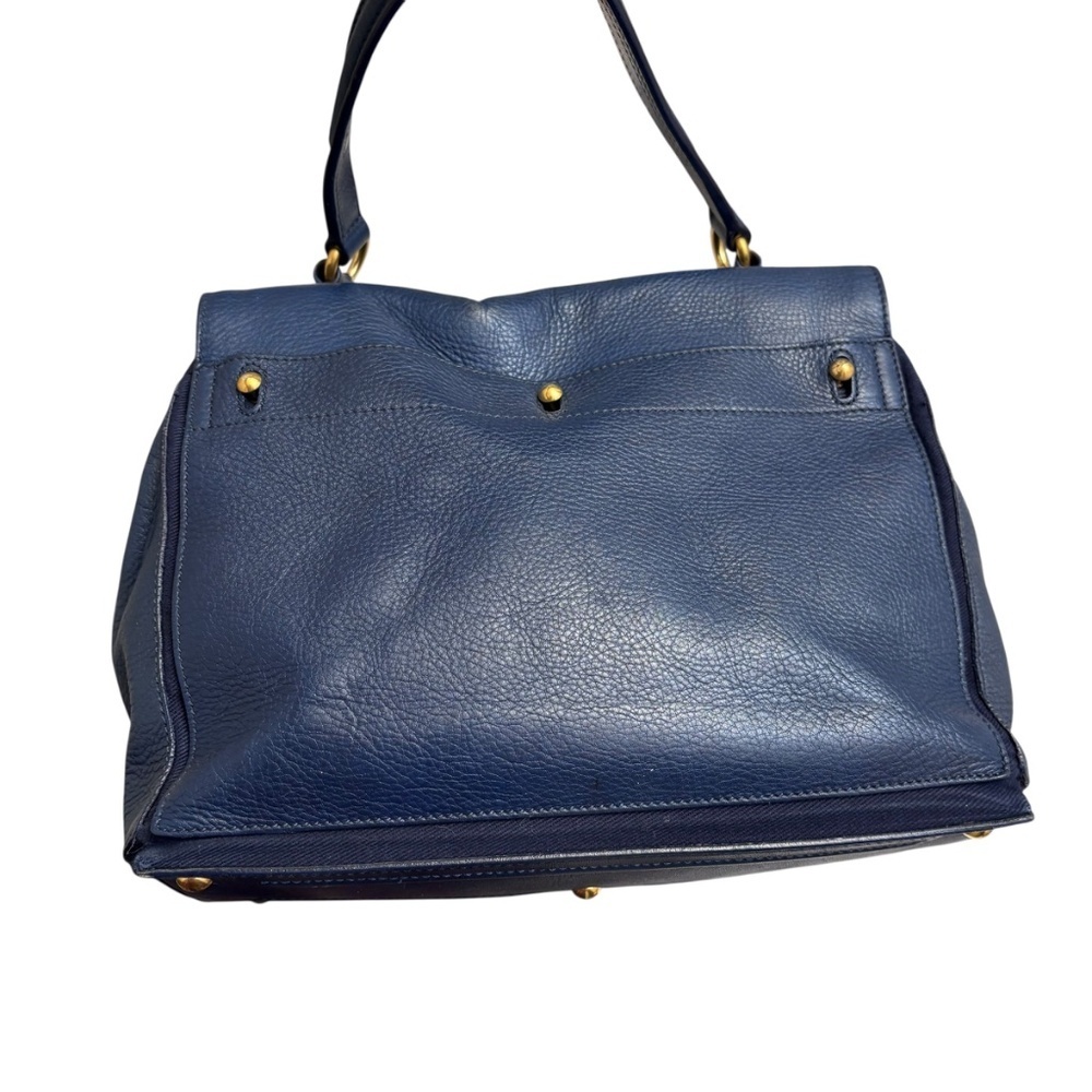 YSL Yves Saint Laurent authentic vintage blue leather “muse” bag Italy - Picture 2 of 14